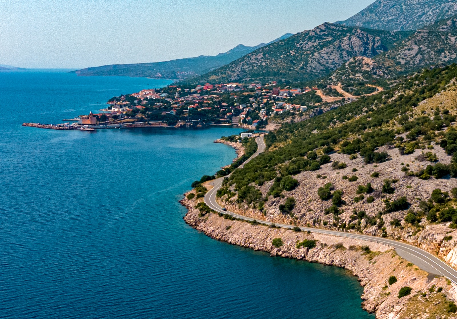 A winding Adriatic coastal road