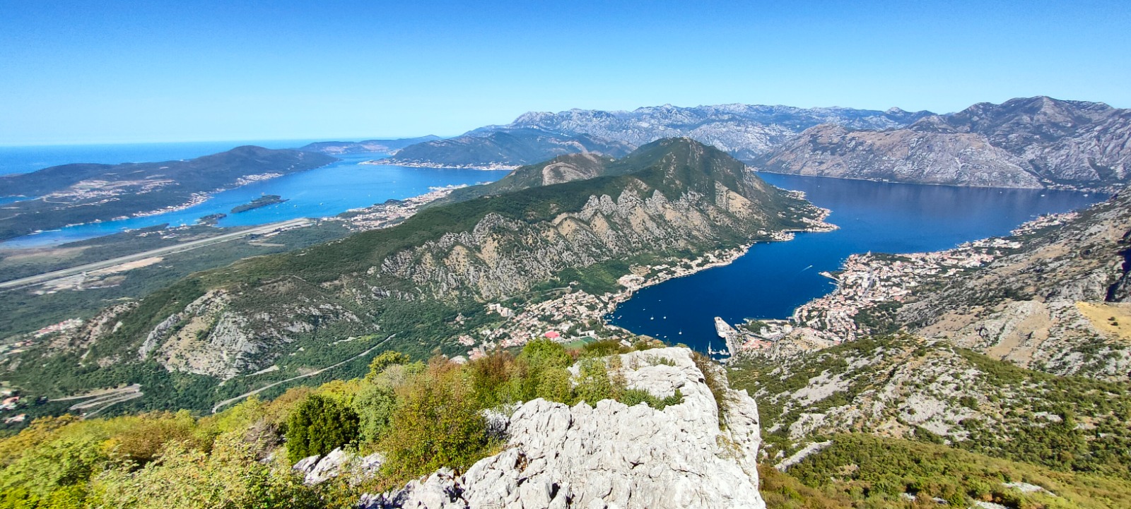 Wide view over the Bay of Kotor