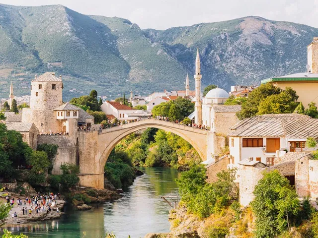 Historic Mostar and the Balkan mountains